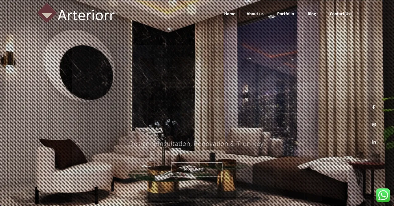 Arteriorr interiors WordPress website designed and developed by SPG Techsoft