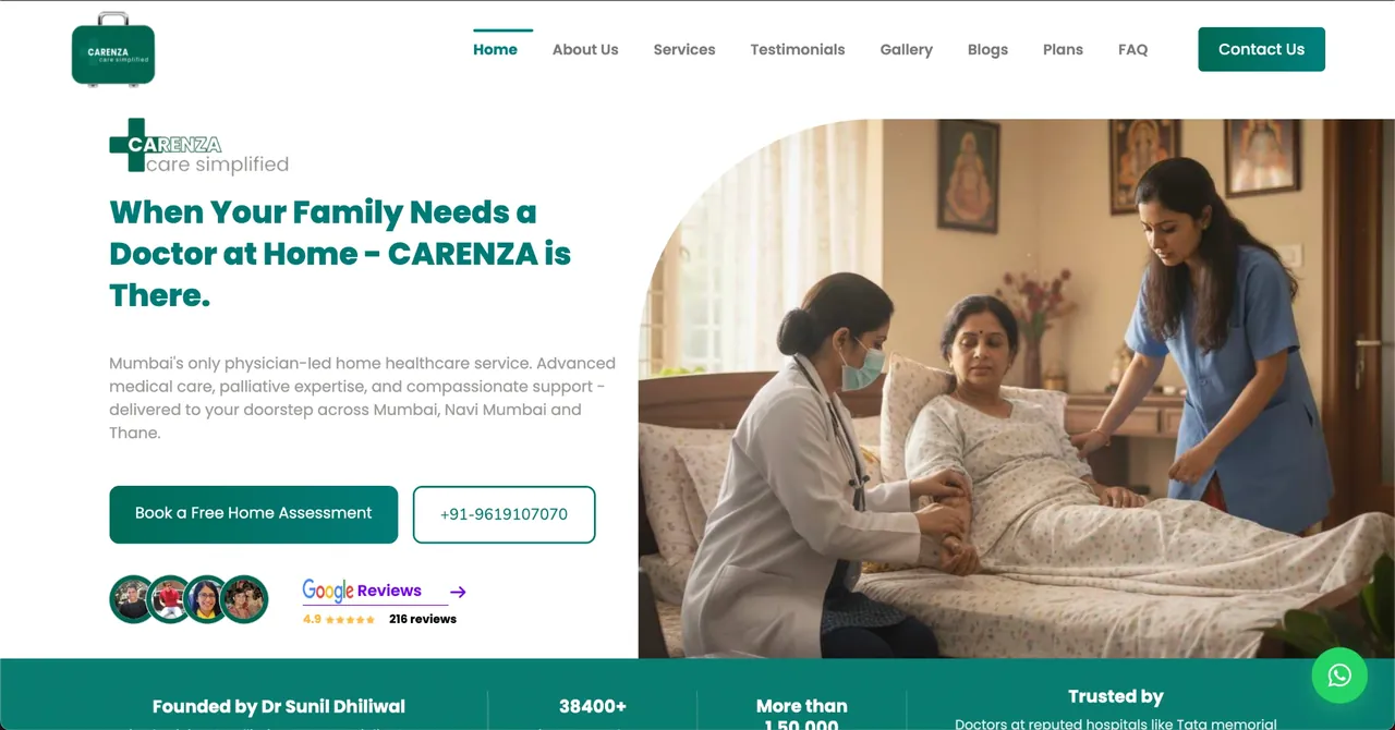 Carenza healthcare website designed and developed by SPG Techsoft