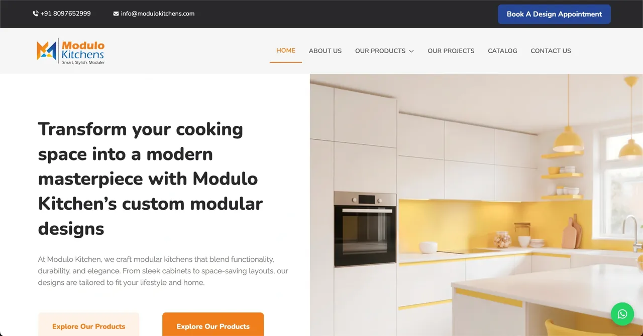 Modulo Kitchens modular kitchen website designed and developed by SPG Techsoft
