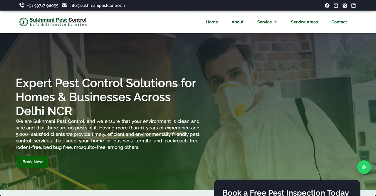 Sukhmani Pest Control services website designed and developed by SPG Techsoft